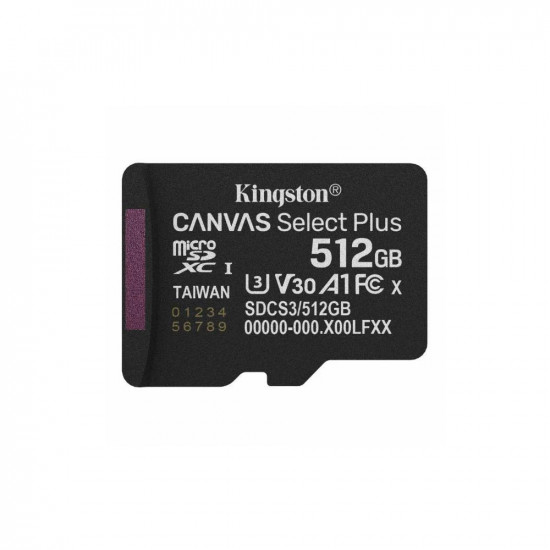 Kingston microSD 512GB Canvas Select+ G3 150MB/s (SDCS3/512GBSP) (KINSDCS3-512GBSP)