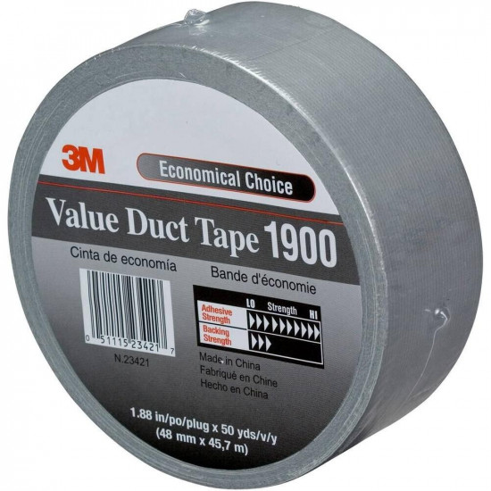 3M Duct Tape Economy 1900 50mmx50m Black (DT272995127) (MMMDT272995127)
