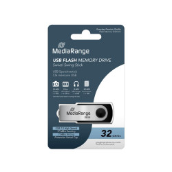 MediaRange USB 2.0 Flash Drive 32GB (Black/Silver) (MR911)