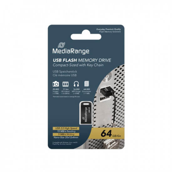 MediaRange USB 2.0 Nano Flash Drive 64GB (MR923)