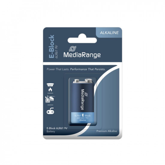 Αλκαλική Μπαταρία MediaRange Premium E-Block 9V (6LR61) (MRBAT107)