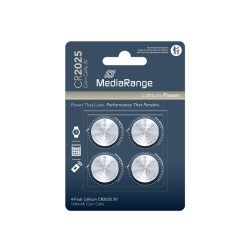 MediaRange Lithium Coin Cells CR2025|3V Pack 4  (MRBAT131)