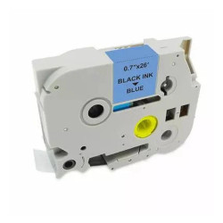 MediaRange Plastic Tape Cassette For Label Printers Using Brother TZ-541/TZe-541 18mm 8m Laminated Black On Blue (MRBTZ541)