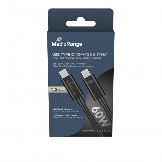 MediaRange Καλώδιο USB 3.2 Black 1.2m (MRCS213)