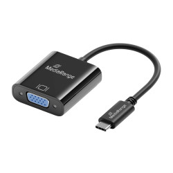 MediaRange USB Type-C® to VGA Video Converter, 20cm, Black (MRCS229)
