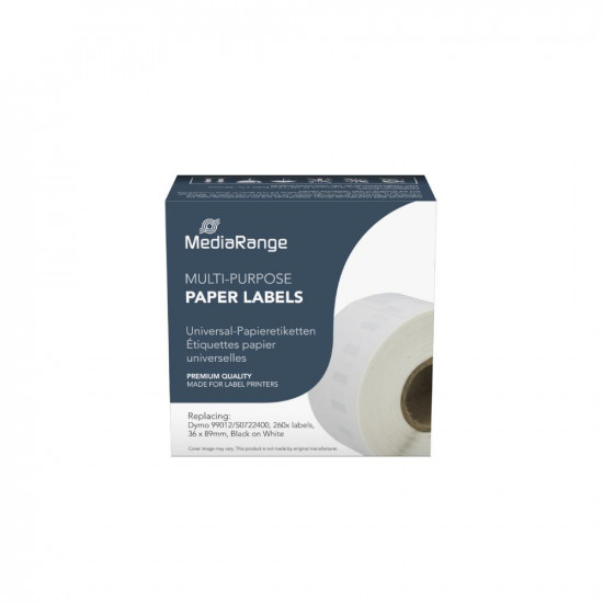 Ετικέτες Γενικής Χρήσης MediaRange (Dymo 99012/S0722400) 36x89mm. 260 pcs (Μαύρα Γράμματα σε Λευκό Φόντο) (MRDY99012)