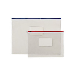 Officepoint Διαφανείς θήκες Α4 με zip χρωματιστές (MAG-3450000-02) (OFPMAG-3450000-02)