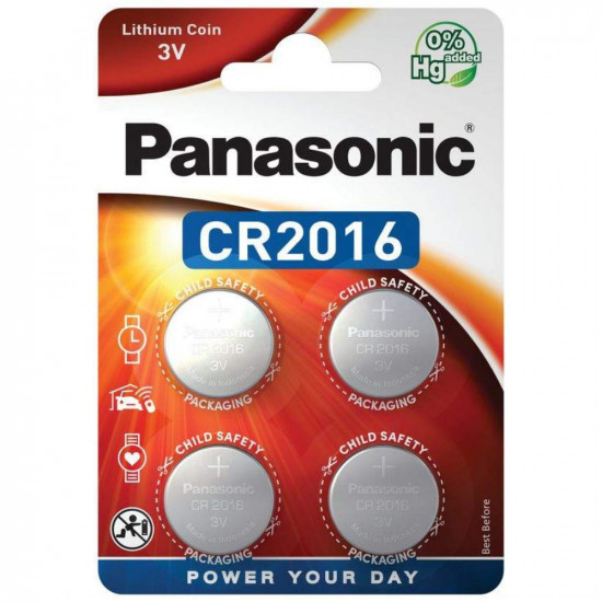 Panasonic CR2016 mini lithium battery 4pcs (PAN19378)