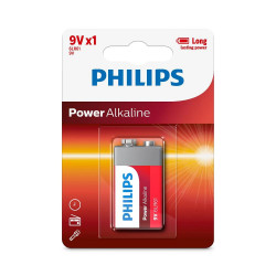 Αλκαλική Μπαταρία 9V Philips Power 1 Τμχ (6LR61P1B/10) (PHI6LR61P1B-10)