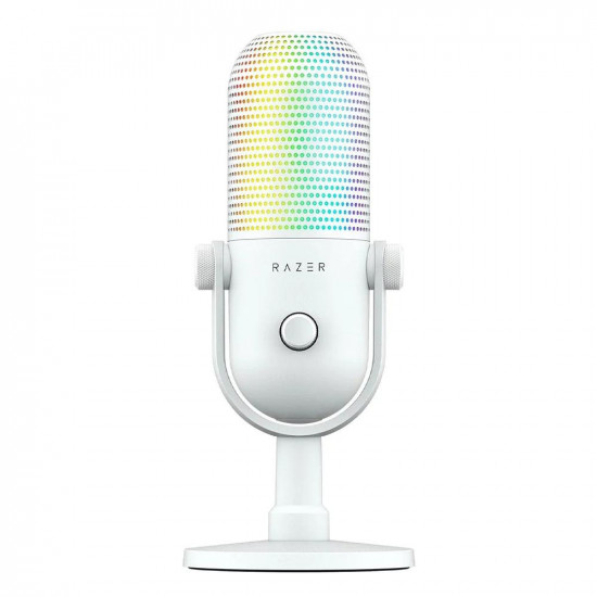 Razer Seiren V3 Chroma White RGB USB Condenser Microphone Gain Limiter Build-in Shock Absorb (RZ19-05060200-R3M1) (RAZRZ19-05060200-R3M1)