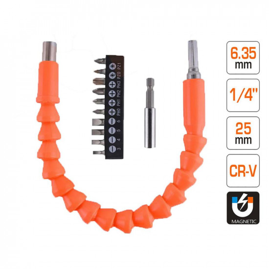 Shind Σετ Ευκαμπτη Προεκταση Με Μυτες & Ανταπτορα 25mm (SHI-94438) (SHI94438)