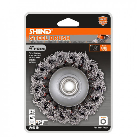 Shind Συρματοβουρτσα Γωνιακου Τροχου Στριφτη 100mm (SHI-94932) (SHI94932)