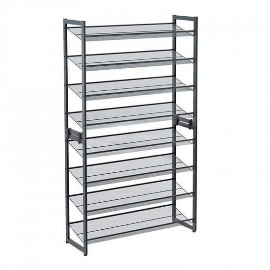 Μεταλλικό Ρυθμιζόμενο Stand Αποθήκευσης 40 Ζευγαριών Παπουτσιών Χρώματος Γκρι 92.5 x 30.7 x 163.5 cm Songmics (LMR08GB) (SNGLMR08GB)