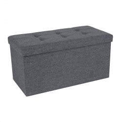 Πτυσσόμενο Σκαμπό με Αποθηκευτικό Χώρο 76 x 38 x 38 cm Χρώματος Σκούρο Γκρι Songmics (LSF47K) (SNGLSF47K)