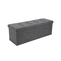 Πτυσσόμενο Σκαμπό με Αποθηκευτικό Χώρο Χρώματος Γκρι Σκούρο 110 x 38 x 38 cm Songmics (LSF77KV1) (SNGLSF77KV1)