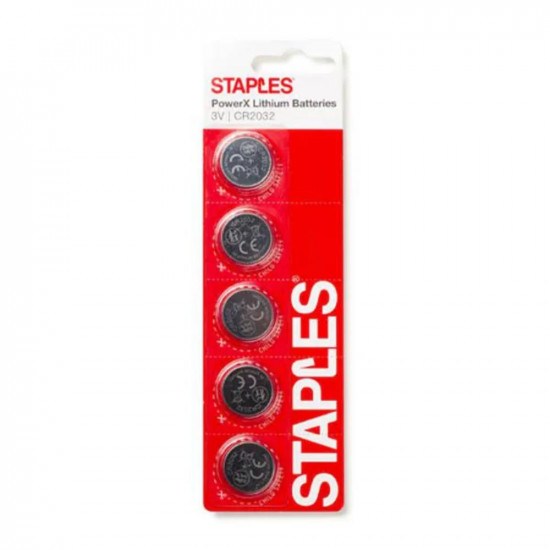 Staples PowerX CR2032 Μπαταρίες Λιθίου 5τμχ (390684) (STP390684)
