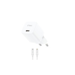 ttec SmartCharger GAN 30W PD Travel Fast Charger + USB-C - Lightning Cable 150cm White (2SCG30LB) (TTEC2SCG30LB)