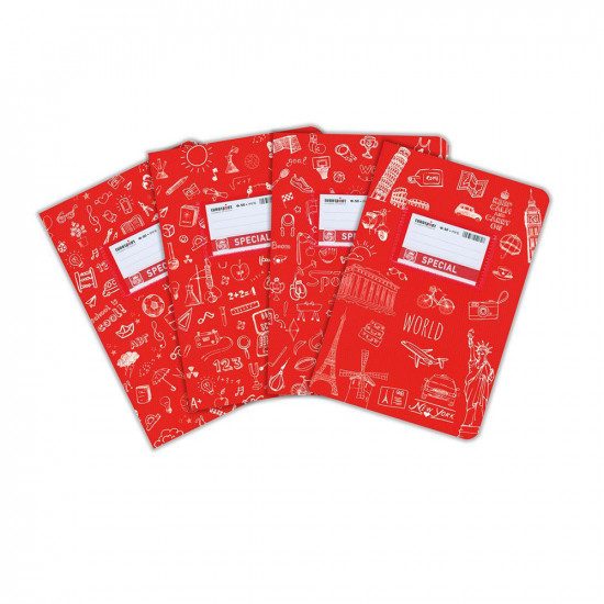 Doodle Τετράδιο Κόκκινο Ριγέ 17x25 50φ. (4302) (TYP4302)