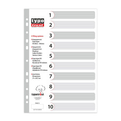 Typotrust Διαχωριστικά A4 Αριθμητικά Πλαστικά 1-10 (FP40110) (TYPFP40110)