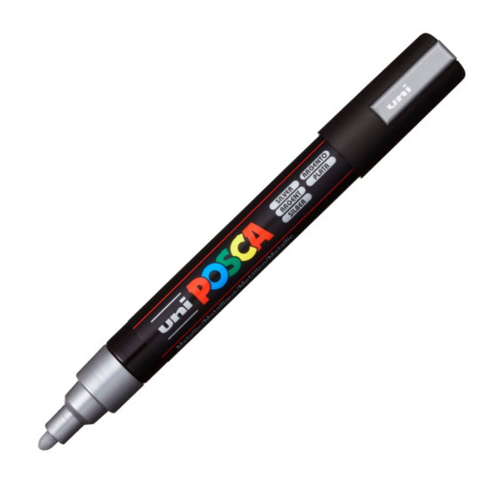 Uni-Ball Μαρκαδοροι Posca Pc-5M Medium Silver (PC5MMSLV) (UNIPC5MMSLV)