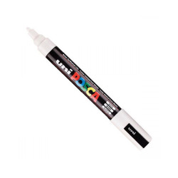 Uni-Ball Μαρκαδοροι Posca Pc-5M Medium White (PC5MMWH) (UNIPC5MMWH)