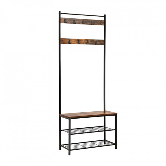 Μεταλλικό Έπιπλο Εισόδου με 3 Ράφια και 9 Κρεμάστρες 70 x 175 x 32 cm Vasagle (HSR41BX) (VASHSR41BX)