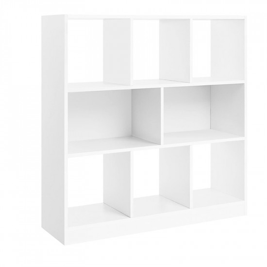 Ξύλινη Βιβλιοθήκη με 8 Ράφια 97.5 x 30 x 100 cm Χρώματος Λευκό  Vasagle (LBC52WT) (VASLBC52WT)