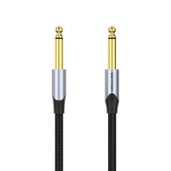 VENTION Cotton Braided 6.5mm Male to Male Audio Cable 0.5M Gray Aluminum Alloy Type (BASHD) (VENBASHD)