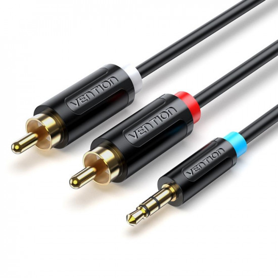 VENTION 3.5mm Male to 2RCA Male Cable 0.5M Black (BCLBD) (VENBCLBD)