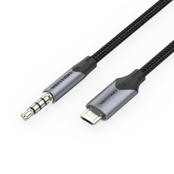 VENTION Micro USB Male to TRRS 3.5mm Male Audio Cable 1.5M Black (BDGBG) (VENBDGBG)