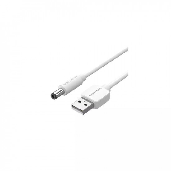 VENTION USB to DC 5.5mm Barrel Jack Power Cable 0.5M White Tuning Fork Type (CEYWD) (VENCEYWD)