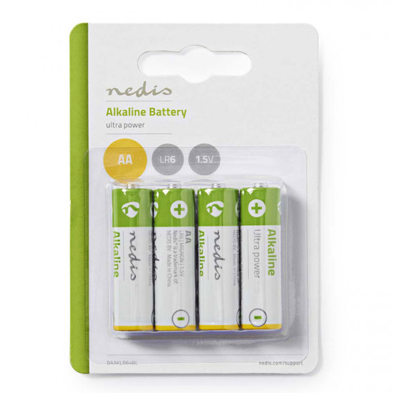 NEDIS BAAKLR64BL Αλκαλική μπαταρία LR06 AA σε συσκευασία 4 μπαταριών. - NEDIS