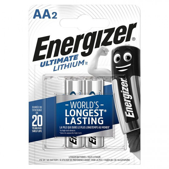 ENERGIZER ULTIMATE LITHiUM 2A Μπαταρίες λιθίου Energizer ΑΑ σε blister 2 τεμαχίων. - ENERGIZER