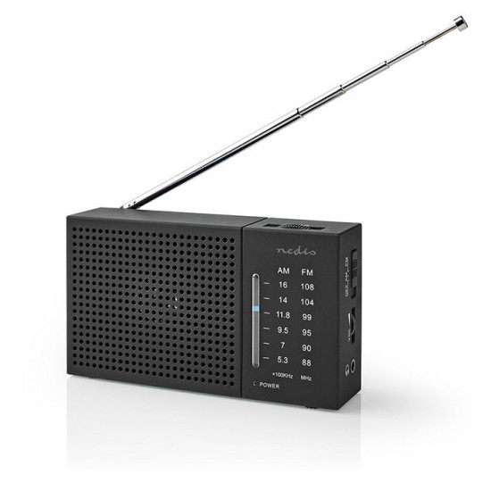 NEDIS RDFM1200BK Μini φορητό ραδιόφωνο FM / AM, σε μαύρο χρώμα. - NEDIS