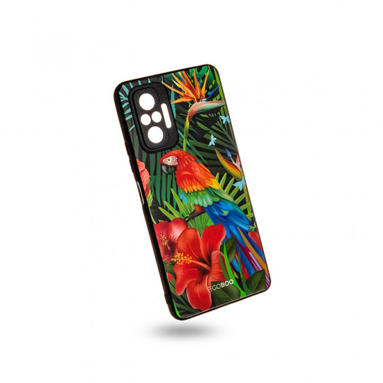 EGOBOO Case Glass TPU Jungle Parrot (Xiaomi Redmi Note 10 Pro) 5207244003025
