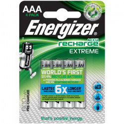 ENERGIZER AAA-HR03/800mAh/4TEM Επαναφορτιζόμενη μπαταρία Εnergizer AAA-HR03 Extreme, σε blister 4 τεμαχίων. - ENERGIZER