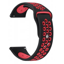 Λουράκι σιλικόνης BAND20MM-BKRD, 20mm, μαύρο-κόκκινο- UNBRANDED