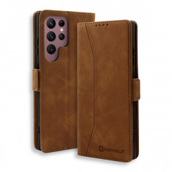 Bodycell Book Case Pu Leather Samsung S25 Ultra 5G Brown