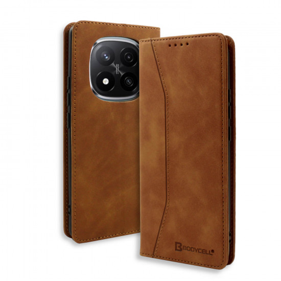 Bodycell Book Case Pu Leather Xiaomi Note 14 Pro Plus 5G Brown