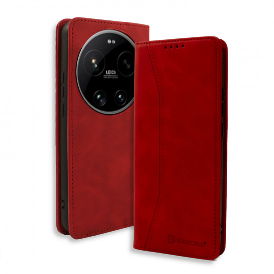 Bodycell Book Case Pu Leather Xiaomi 17 Ultra Red
