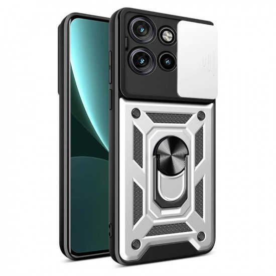 Bodycell Armor Slide Cover Case Motorola Edge 50/60 Neo 5G Silver