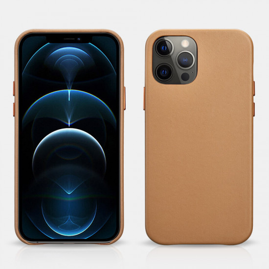 iCarer RIX 1206 iPhone 12/12 Pro Leather Back Cover Brown