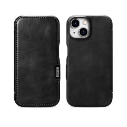 iCarer WMI15230613 iPhone 15 Side-Open Leather Wallet (Magsafe) Black