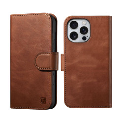 iCarer WMI16240722 iPhone 16 Pro Max Leather Detachable 2 in 1 Wallet with RFID (Magsafe) Brown