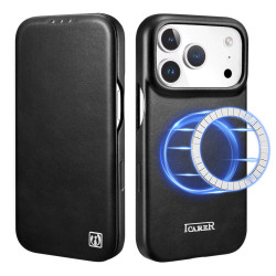 iCarer KJIP17250701 iPhone 17 Pro Curved Edge Leather MAGSAFE Black