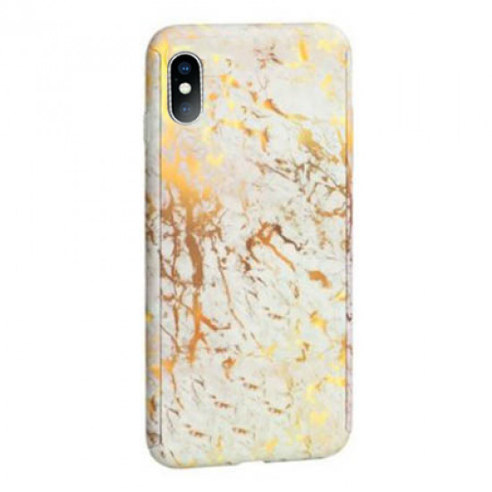 360 Full Cover Marble amp; Temp.Glass iPhone XS MAX MC7 Gold