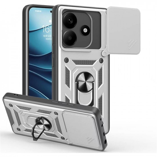 Bodycell Armor Slide Cover Case Xiaomi Note 14 5G Silver