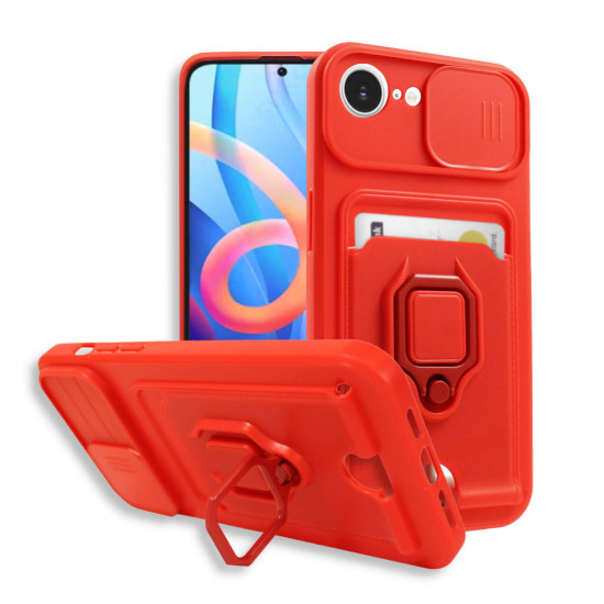 Bodycell Multifunction Case Με Κορδονι iPhone 16e Red