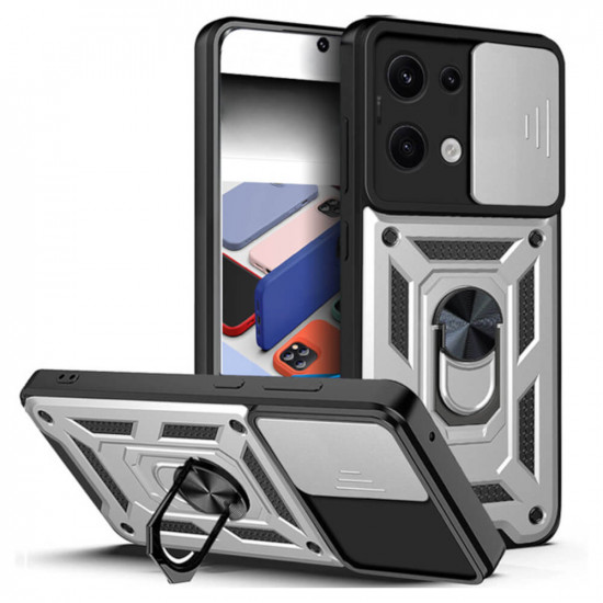 Bodycell Armor Slide Cover Case Xiaomi Note 14S Silver