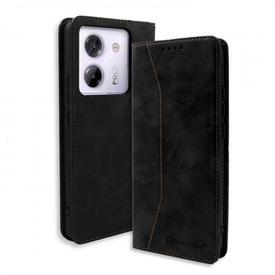 Bodycell Book Case Pu Leather Xiaomi Poco M7 Pro Black